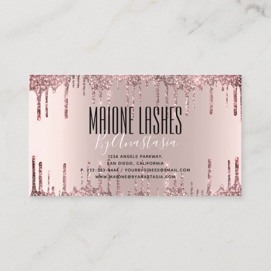 Roos Gold Artist Blush Makeup Lashes Glitter Drive Visitekaartje (Achterkant)