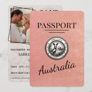 Roos Gold Australia Passport Bewaar de datum Save The Date