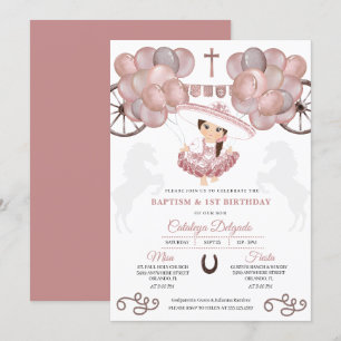 Roos Gold Baby Mexican Charra Balloons Kaart