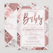 Roos Gold Baby shower Kaart (Voorkant / Achterkant)