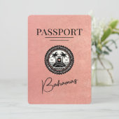 Roos Gold Bahamas Passport Bewaar de datum Save The Date (Staand voorkant)