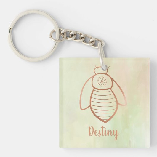 Roos Gold Bee Symbool Sleutelhanger (voorkant)