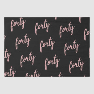 Roos Gold Black 40-jarige feestdag Glitter "40" Tissuepapier
