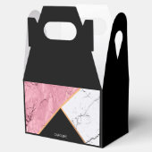 Roos Gold Black en White Marble Pattern Bedankdoosjes (Geopend)