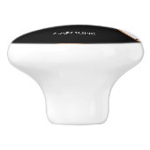 Roos Gold Black en White Marble Pattern Keramische Knop (Zijkant)