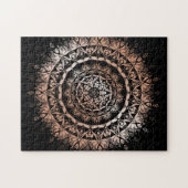 Roos Gold Black Floral Mandala Legpuzzel (Horizontaal)
