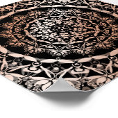 Roos Gold Black Floral Mandala Poster (Hoek)