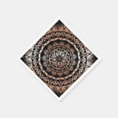 Roos Gold Black Floral Mandala Servetten (Hoek)