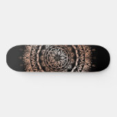 Roos Gold Black Floral Mandala Skateboard (Horizontaal)
