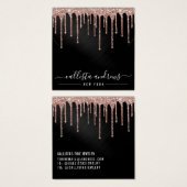 Roos Gold Black Glitter Drip Ketting Kaart (Voorkant /achterkant)