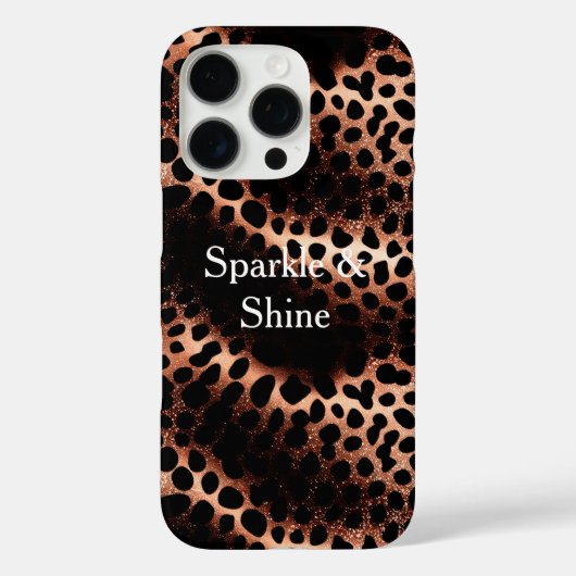 Roos Gold Black Leopard Print Case-Mate iPhone Case (Achterkant)