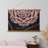 Roos Gold Black Mandala Trippy Psychedelic Hippie Hangend Wandkleed (Slaapkamer)