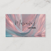 Roos Gold Blue Drapes Modern Visitekaartje (Voorkant)