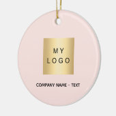Roos Gold Blush Bedrijf logo Keramisch Ornament (Links)