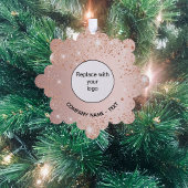 Roos Gold Blush Bedrijf logo Ornament Kaart