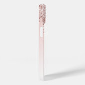 Roos Gold Blush Druppels Monogram Naam Case-Mate iPhone Case (Achterkant / Rechts)