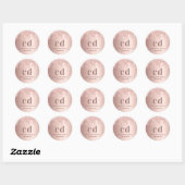 Roos Gold Blush Druppels Naam Ronde Sticker (Vel)