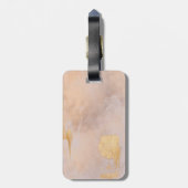 Roos Gold Blush en Gold Texture Bagagelabel (Achterkant verticaal)