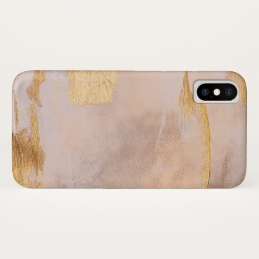 Roos Gold Blush en Gold Texture Case-Mate iPhone Case (Achterkant (horizontaal))