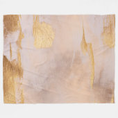 Roos Gold Blush en Gold Texture Fleece Deken (Voorkant (Horizontaal))