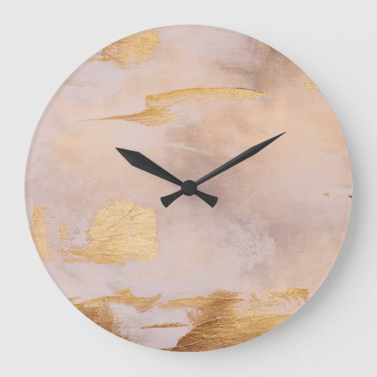 Roos Gold Blush en Gold Texture Grote Klok (Voorkant)