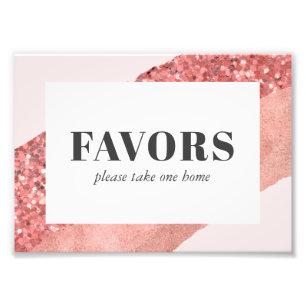 Roos Gold, Blush en Sequin Vrijgezellenfeest Favor Foto Afdruk