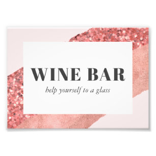 Roos Gold, Blush en Sequin Wine Bar Foto Afdruk