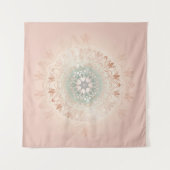 Roos Gold Blush Floral Mandala Wandkleed (Voorkant (horizontaal))