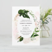 Roos Gold & Blush Geometric Greenery Verloving Kaart (Staand voorkant)