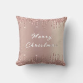 Roos Gold Blush Glitter bestuurt de kerstpiloot Kussen (Voorkant)