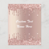 Roos Gold Blush Glitter Custom Text Name Flyer (Achterkant)