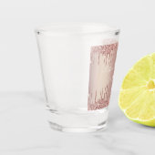 Roos Gold Blush Glitter Custom Text Shot Glass Shot Glas (Links)