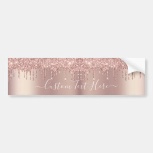 Roos Gold Blush Glitter Drift Custom Text Sticker