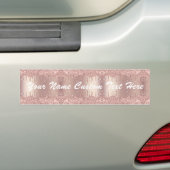 Roos Gold Blush Glitter Drift Custom Text Sticker (Op auto)