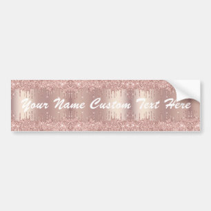 Roos Gold Blush Glitter Drift Custom Text Sticker