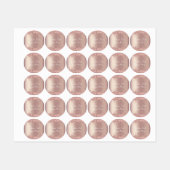 Roos Gold Blush Glitter Drift Labels Aangepaste te (Vel)