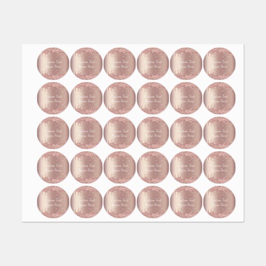 Roos Gold Blush Glitter Drift Labels Aangepaste te (Vel)