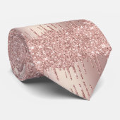 Roos Gold Blush Glitter Drift Sparkle Stropdas (Opgerold)