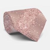 Roos Gold Blush Glitter Drift Weddenschap Stropdas (Opgerold)