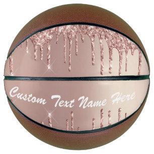 Roos Gold Blush Glitter Drivers Naam Basketball Basketbal