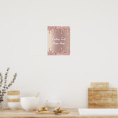 Roos Gold Blush Glitter Drivers Poster Aangepaste  (Keuken)