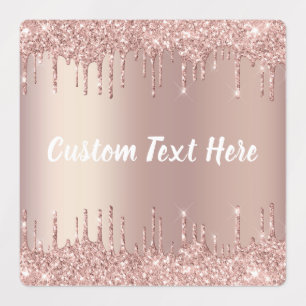 Roos Gold Blush Glitter Drivers Tekstlabels Labels