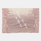 Roos Gold Blush Glitter Kitchen Towel Custom Text Theedoek (Horizontaal)