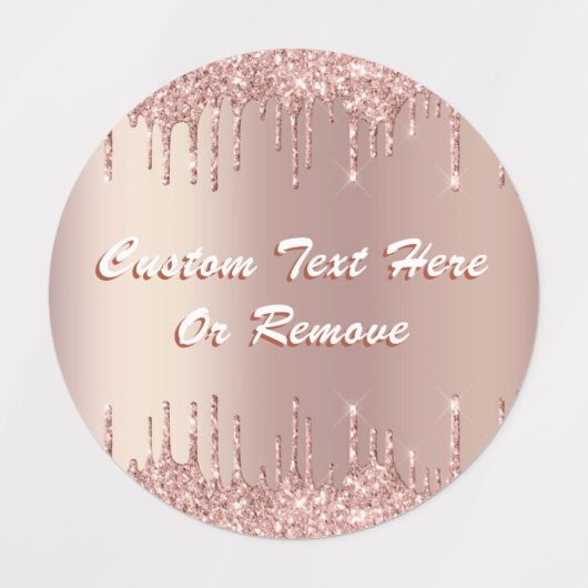 Roos Gold Blush Glitter Labels Aangepaste tekst - (Design 3)