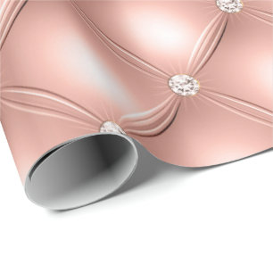 Roos Gold Blush Glitter Puffed Glam Diamond Cadeaupapier