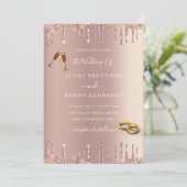 Roos Gold Blush Glitter Rings Weddenschap (Staand voorkant)