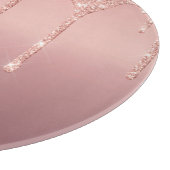 Roos Gold Blush Glitter Snijplank Aangepaste tekst (Hoek)