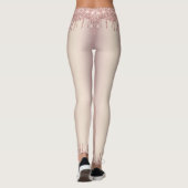 Roos Gold Blush Glitter Sparkle Drift Chic Dance Leggings (Achterkant)