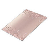 Roos Gold Blush Glitter Sparkle Drift Chic Modern Notitieblok (Schuin)
