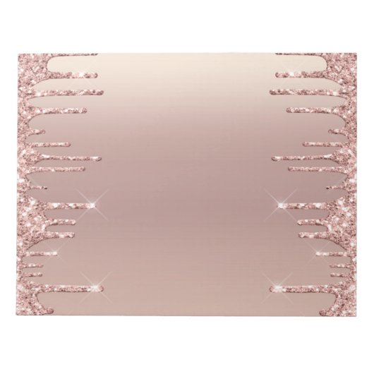Roos Gold Blush Glitter Sparkle Drift Chic Modern Notitieblok (Voorkant)